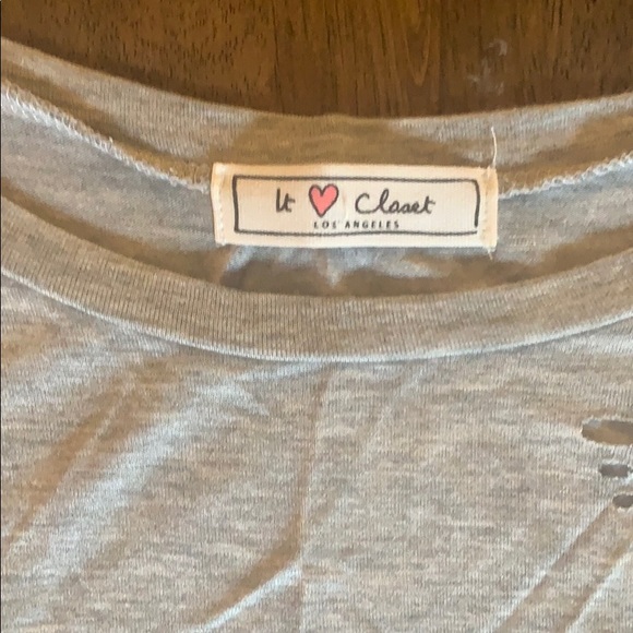 Ripped Up Heather Gray Top 🔥 - Picture 5 of 6